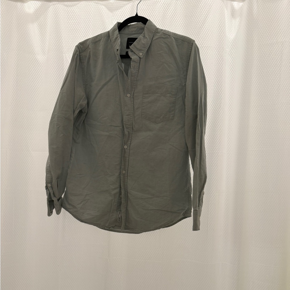 Men's Casual Button Down Shirt - Gray